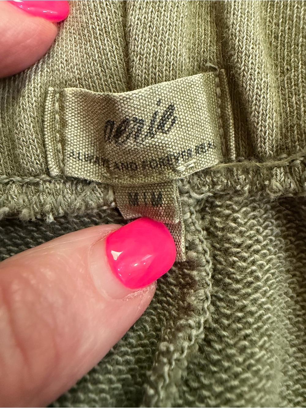 aerie Olive Pull-On Terry Cotton Shorts Size Medium - Picture 11 of 12